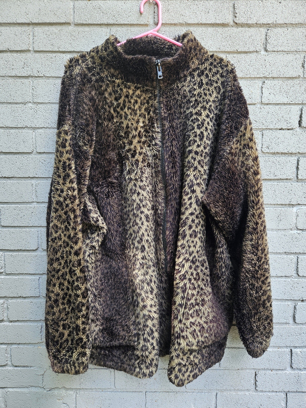 VINTAGE Leopard Print Zip-Up Jacket